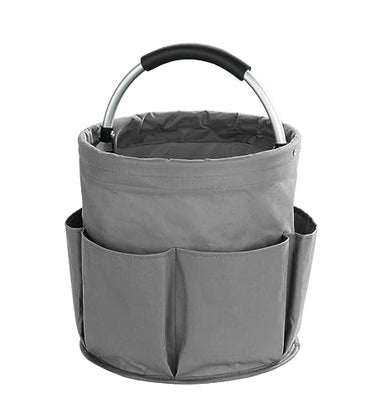 WENKO Universal Reinigungs-Caddy, Faltbarer Organizer für Haus und Garten mit 6 Fächern für Geräte, Werkzeug, Putzutensilien, Ø 28 x 26,5 cm, Anthrazit im Sale